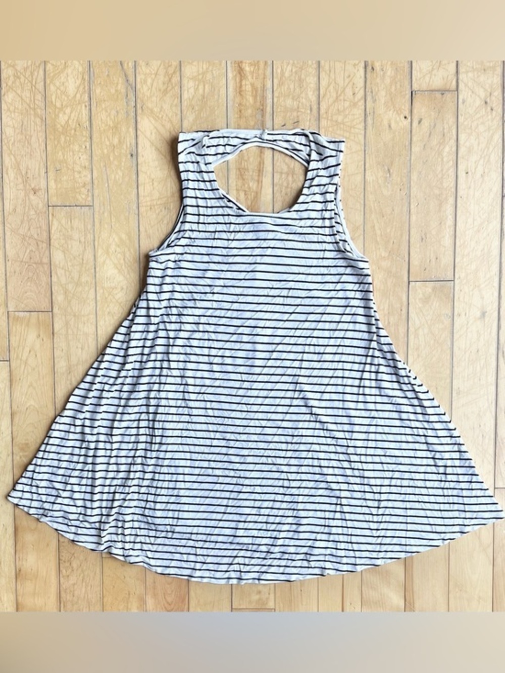 American Eagle Relaxed Striped A‑Line White & Black Minimalist Dress Size Small